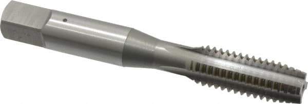 OSG - 3/8-16 UNC 4 Flute Bright Finish High Speed Steel Straight Flute Standard Hand Tap - Plug, Right Hand Thread, 2-15/16" OAL, 1-1/4" Thread Length, H11 Limit, 0.005" Oversize - Exact Industrial Supply