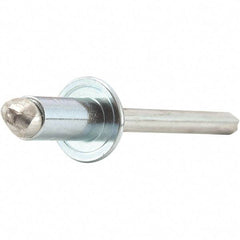 STANLEY Engineered Fastening - Size 6 Dome Head Stainless Steel Open End Blind Rivet - Stainless Steel Mandrel, 0.063" to 1/8" Grip, 3/16" Head Diam, 0.192" to 0.196" Hole Diam, 0.116" Body Diam - Industrial Tool & Supply