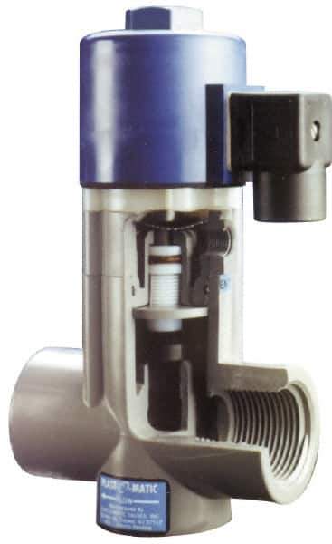 Plast-O-Matic - Direct Acting Universal, PVC Solenoid Valve - Normally Closed, Viton Seal - Industrial Tool & Supply