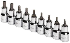 SK - 9 Piece 3/8" Drive Inch Hex Bit Socket Set - 5/64 to 1/4" Hex - Industrial Tool & Supply