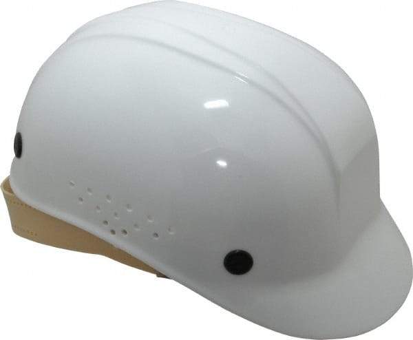 North - 4-Point Suspension, High Density Polyethylene Bump Cap - Pinlock, Vented, White - Industrial Tool & Supply