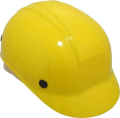 North - 4-Point Suspension, High Density Polyethylene Bump Cap - Pinlock, Vented, Yellow - Industrial Tool & Supply