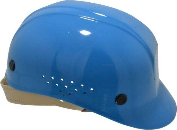 North - 4-Point Suspension, High Density Polyethylene Bump Cap - Pinlock, Vented, Sky Blue - Industrial Tool & Supply