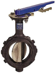 NIBCO - 2-1/2" Pipe, Wafer Butterfly Valve - Lever Handle, Ductile Iron Body, Buna-N Seat, 250 WOG, Ductile Iron Disc, Stainless Steel Stem - Industrial Tool & Supply