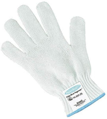 Ansell - Size S (7), ANSI Cut Lvl 5, Abrasion Lvl 3, Stainless Steel Cut Resistant Gloves - Stainless Steel/Synthetic Fiber Lining, Knit Wrist, White, Ambidextrous - Industrial Tool & Supply