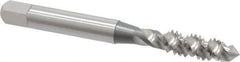 OSG - 1/4-20 UNC 3 Flute 2B Plug Spiral Flute Tap - High Speed Steel, Bright Finish, 2-1/2" OAL, Right Hand Flute, Right Hand Thread, H5, Series 106/107 - Exact Industrial Supply