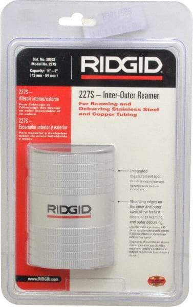 Ridgid - 1/2 to 2 Pipe Capacity, Inner Outer Reamer - Cuts Copper, Aluminium, and Thin Walled Stainless Steel Tubes - Industrial Tool & Supply