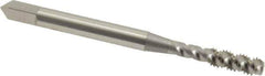 OSG - M4x0.70 Metric Coarse 3 Flute 6H Bottoming Spiral Flute Tap - High Speed Steel, Bright Finish, 2-1/8" OAL, Right Hand Flute, Right Hand Thread, D4, Series 142 - Exact Industrial Supply
