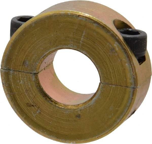 Climax Metal Products - 1/2" Bore, Steel, Two Piece Clamping Shaft Collar - 1-1/8" Outside Diam, 13/32" Wide - Industrial Tool & Supply