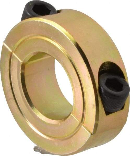 Climax Metal Products - 13/16" Bore, Steel, Two Piece Clamping Shaft Collar - 1-5/8" Outside Diam, 1/2" Wide - Industrial Tool & Supply