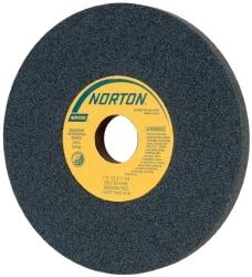 Norton - 7" Diam x 1-1/4" Hole x 1/2" Thick, H Hardness, 100 Grit Surface Grinding Wheel - Silicon Carbide, Type 1, Fine Grade, 3,600 Max RPM, Vitrified Bond, No Recess - Industrial Tool & Supply