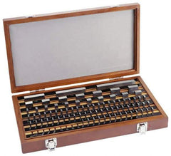 Mitutoyo - 81 Piece, 0.05 to 4", Grade 00, Ceramic Gage Block Set - Rectangular, 3µ (0.05-1"), 4µ (2"), 5µ (3"), 6µ (4") Tolerance - Industrial Tool & Supply