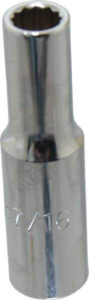 Proto - 7/16", 1/2" Drive, Deep Hand Socket - 12 Points, 3-1/4" OAL, Chrome Finish - Industrial Tool & Supply