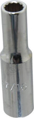 Proto - 7/16", 1/2" Drive, Deep Hand Socket - 12 Points, 3-1/4" OAL, Chrome Finish - Industrial Tool & Supply