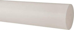 Made in USA - 2' Long, 4" Diam, Polypropylene Plastic Rod - Natural (Color) - Industrial Tool & Supply