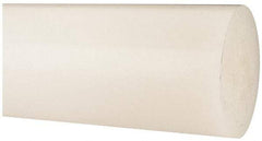 Made in USA - 3' Long, 4" Diam, Polypropylene Plastic Rod - Natural (Color) - Industrial Tool & Supply