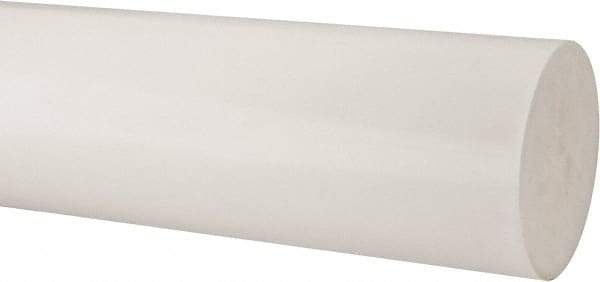 Made in USA - 2' Long, 6" Diam, Polypropylene Plastic Rod - Natural (Color) - Industrial Tool & Supply