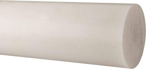 Made in USA - 2' Long, 7" Diam, Polypropylene Plastic Rod - Natural (Color) - Industrial Tool & Supply