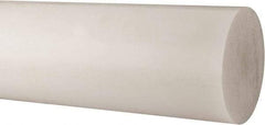 Made in USA - 2' Long, 7" Diam, Polypropylene Plastic Rod - Natural (Color) - Industrial Tool & Supply