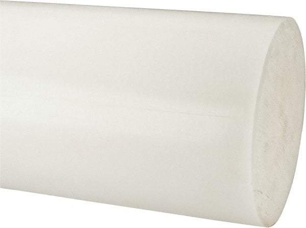 Made in USA - 1' Long, 9" Diam, Polypropylene Plastic Rod - Natural (Color) - Industrial Tool & Supply