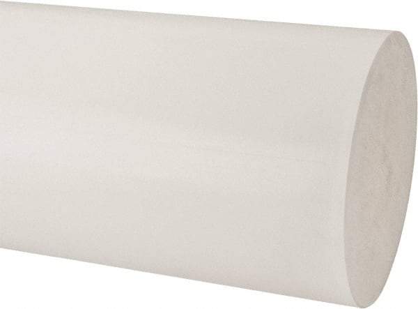 Made in USA - 2' Long, 9" Diam, Polypropylene Plastic Rod - Natural (Color) - Industrial Tool & Supply