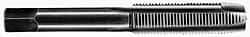 OSG - #5-40 UNC, 2 Flute, Oxide Finish, High Speed Steel Spiral Point Tap - Bottoming Chamfer, Right Hand Thread, 1-15/16" OAL, 5/8" Thread Length, 0.141" Shank Diam, 2B/3B Class of Fit, Series 105B - Exact Industrial Supply