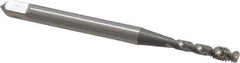 OSG - #2-56 UNC, 2 Flute, 50° Helix, Bottoming Chamfer, Bright Finish, High Speed Steel Spiral Flute STI Tap - Right Hand Flute, 1-3/4" OAL, 0.141" Shank Diam, 7/16" Thread Length - Exact Industrial Supply