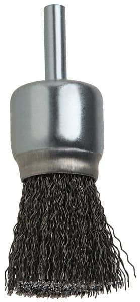 DeWALT - 10" OD, 3/4" Arbor Hole, Crimped Steel Wheel Brush - 0.014" Filament Diam, 3,600 RPM - Industrial Tool & Supply