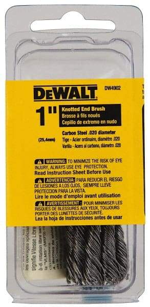 DeWALT - 1" Brush Diam, Knotted, End Brush - 1/4" Diam Shank, 20,000 Max RPM - Industrial Tool & Supply