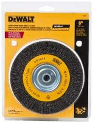 DeWALT - 6" OD, 3/8" Arbor Hole, Crimped Steel Wheel Brush - 3/4" Face Width, 0.014" Filament Diam, 6,000 RPM - Industrial Tool & Supply