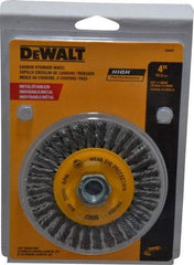 DeWALT - 4" OD, 5/8-11 Arbor Hole, Knotted Steel Wheel Brush - 0.02" Filament Diam, 20,000 RPM - Industrial Tool & Supply