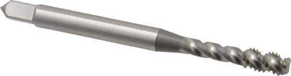 OSG - #6-32 UNC, 3 Flute, 50° Helix, Bottoming Chamfer, Bright Finish, High Speed Steel Spiral Flute STI Tap - Right Hand Flute, 2" OAL, 0.194" Shank Diam, 11/16" Thread Length - Exact Industrial Supply
