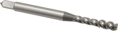 OSG - #6-32 UNC, 3 Flute, 50° Helix, Bottoming Chamfer, Bright Finish, High Speed Steel Spiral Flute STI Tap - Right Hand Flute, 2" OAL, 0.194" Shank Diam, 11/16" Thread Length - Exact Industrial Supply