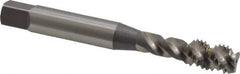 OSG - 1/4-20 UNC, 3 Flute, 50° Helix, Bottoming Chamfer, Bright Finish, High Speed Steel Spiral Flute STI Tap - Right Hand Flute, 2-1/2" OAL, 0.318" Shank Diam, 1" Thread Length - Exact Industrial Supply