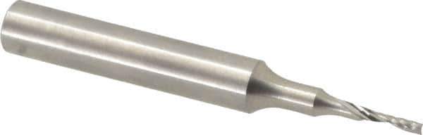 Onsrud - 1/16" Cutting Diam x 1/4" Length of Cut, 1 Flute, Upcut Spiral Router Bit - Uncoated, Right Hand Cut, Solid Carbide, 2" OAL x 1/4" Shank Diam, Single Edge, 21° Helix Angle - Industrial Tool & Supply