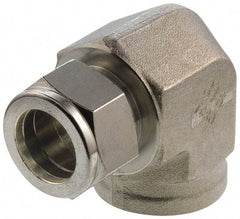 Parker - 3/4" OD, Stainless Steel Female Elbow - -425 to 1,200°F, 1-3/8" Hex, Comp x FNPT Ends - Industrial Tool & Supply