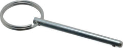 Gibraltar - 3/16" Pin Diam, 2" Long, Zinc Plated Steel Ball Lock Hitch Pin - 1-13/16" Usable Length - Industrial Tool & Supply