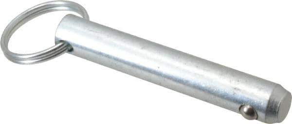 Gibraltar - 7/16" Pin Diam, 2-1/2" Long, Zinc Plated Steel Ball Lock Hitch Pin - 2-1/16" Usable Length - Industrial Tool & Supply