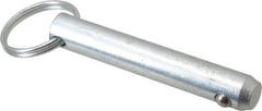Gibraltar - 7/16" Pin Diam, 2-1/2" Long, Zinc Plated Steel Ball Lock Hitch Pin - 2-1/16" Usable Length - Industrial Tool & Supply