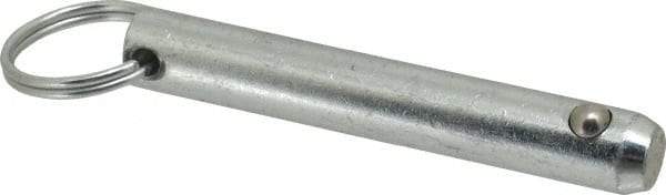 Gibraltar - 1/2" Pin Diam, 3" Long, Zinc Plated Steel Ball Lock Hitch Pin - 2-1/2" Usable Length - Industrial Tool & Supply