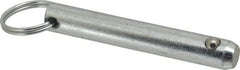 Gibraltar - 1/2" Pin Diam, 3" Long, Zinc Plated Steel Ball Lock Hitch Pin - 2-1/2" Usable Length - Industrial Tool & Supply