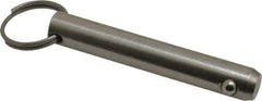 Gibraltar - 1/2" Pin Diam, 3" Long, Uncoated Stainless Steel Ball Lock Hitch Pin - 2-1/2" Usable Length - Industrial Tool & Supply