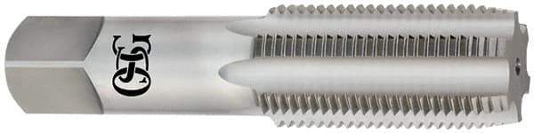 OSG - 1-5/8 - 8 UNS 6 Flute Bright Finish High Speed Steel Straight Flute Standard Hand Tap - Bottoming, Right Hand Thread, 6-11/16" OAL, 3-3/16" Thread Length, H6 Limit, Oversize - Exact Industrial Supply