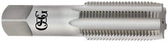 OSG - 2-1/4 - 8 UNS 6 Flute Bright Finish High Speed Steel Straight Flute Standard Hand Tap - Bottoming, Right Hand Thread, 8-1/4" OAL, 3-9/16" Thread Length, H6 Limit, Oversize - Exact Industrial Supply