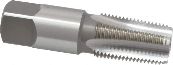 OSG - 3/8-18 NPT Thread, 4 Flute Standard Pipe Tap - 2-9/16" OAL, 1-1/16" Thread Length, 0.7" Shank Diam, Bright Finish, High Speed Steel - Exact Industrial Supply