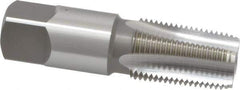 OSG - 3/8-18 NPT Thread, 4 Flute Standard Pipe Tap - 2-9/16" OAL, 1-1/16" Thread Length, 0.7" Shank Diam, Bright Finish, High Speed Steel - Exact Industrial Supply