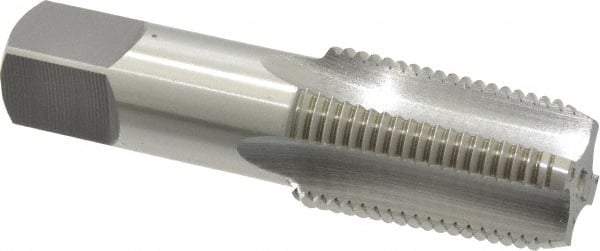 OSG - 1/2-14 NPTF Thread, 4 Flute Standard Pipe Tap - 3-1/8" OAL, 1-3/8" Thread Length, 11/16" Shank Diam, Bright Finish, High Speed Steel - Exact Industrial Supply