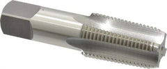 OSG - 1/2-14 NPTF Thread, 4 Flute Standard Pipe Tap - 3-1/8" OAL, 1-3/8" Thread Length, 11/16" Shank Diam, Bright Finish, High Speed Steel - Exact Industrial Supply