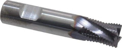 Niagara Cutter - 1/2" Diam, Fine Pitch, 5/8" LOC, 4 Flute Solid Carbide Corner Chamfer Roughing End Mill - TiAlN Finish, 2-1/2" OAL, 1/2" Shank Diam, Single End, Centercutting, 20° Helix - Industrial Tool & Supply