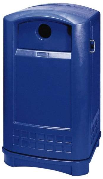 Rubbermaid - 50 Gal Blue Rectangle Recycling Container - Polyethylene, 42-1/8" High x 24-3/4" Long x 25-1/4" Wide - Industrial Tool & Supply